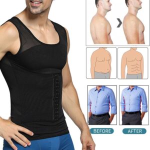 020 faja de comprecion de malla de hombre negro